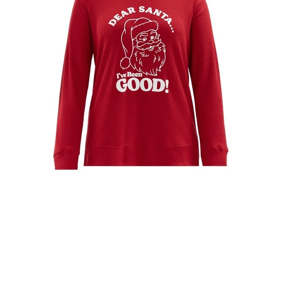 Holiday Time women’s Christmas graphic thermal hoodie; size: Small(4-6) - Picture 2 of 6